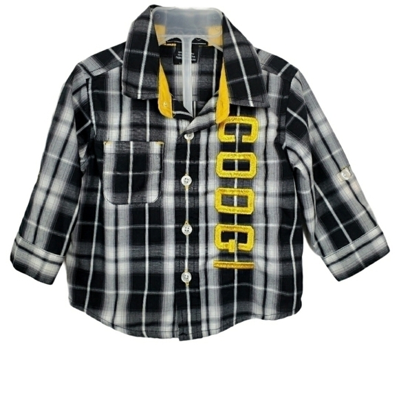 COOGI 6/9m toddler plaid button up shirt - Picture 1 of 7